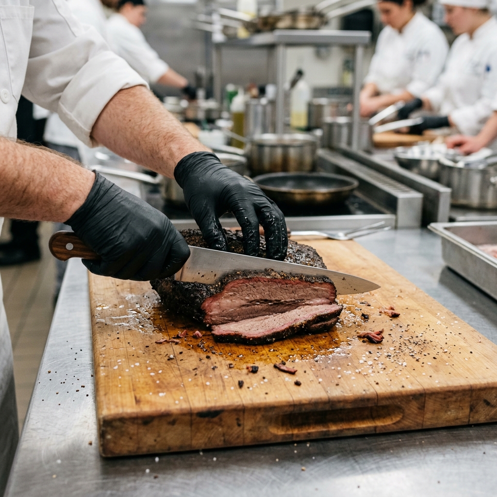 Chef preparing ingredients